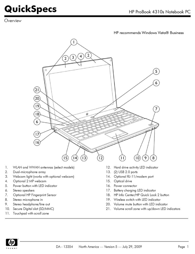 HP FM972UT#ABA - 4310ST6670 13.3 320/4GB Pc User manual