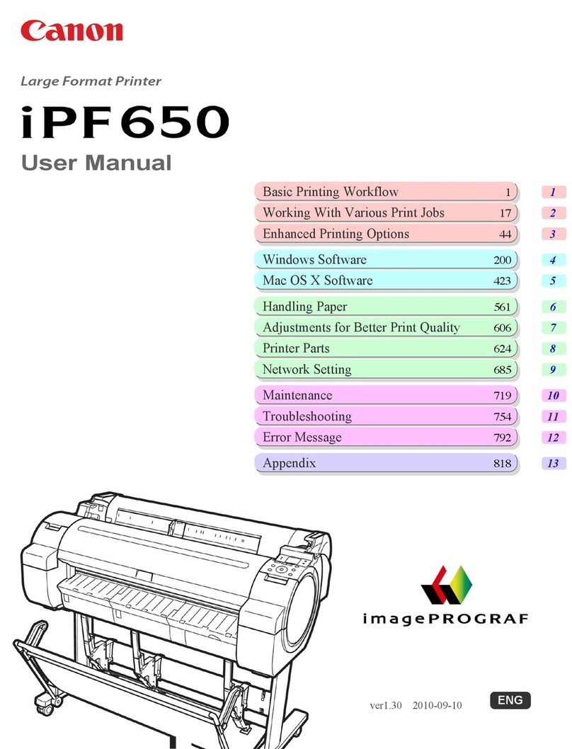 Canon iPF650 - imagePROGRAF Color Inkjet Printer User manual