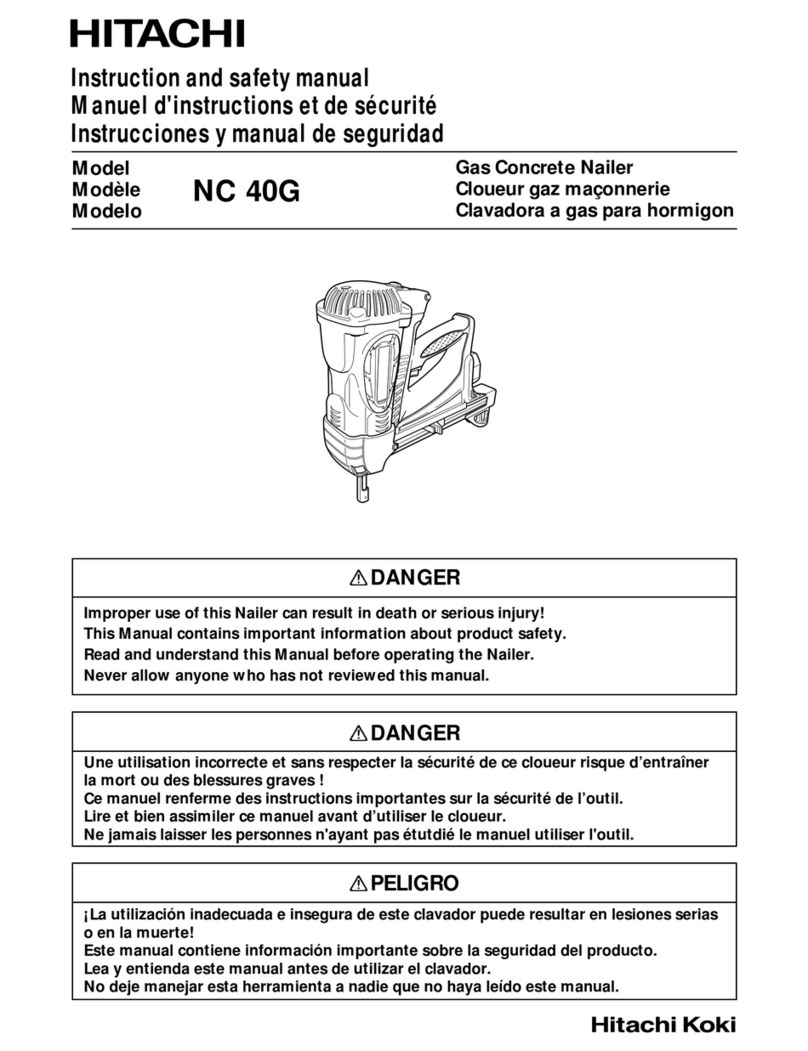 Hitachi NC40G - 1 1/2" Concrete Nailer Instruction and safety manual