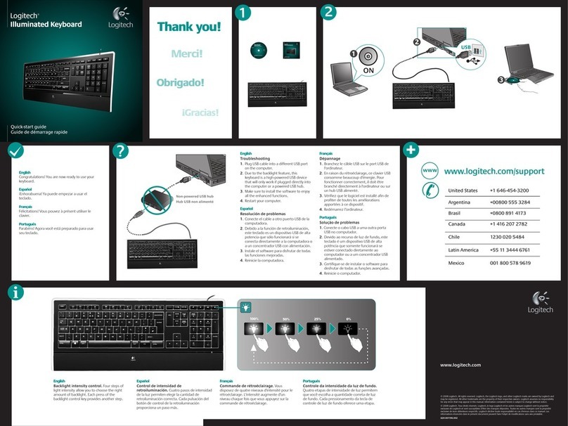 Logitech 920-000914 - Illuminated Keyboard Wired User manual