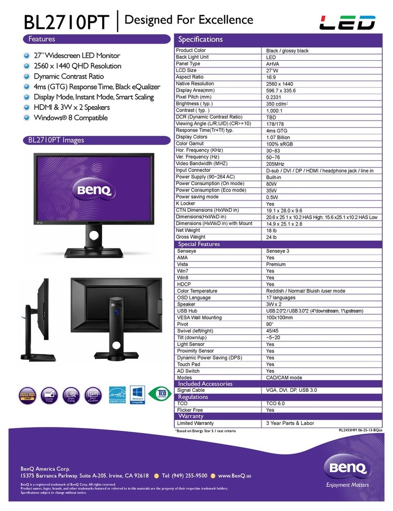 BenQ BL2710PT Use and maintenance manual