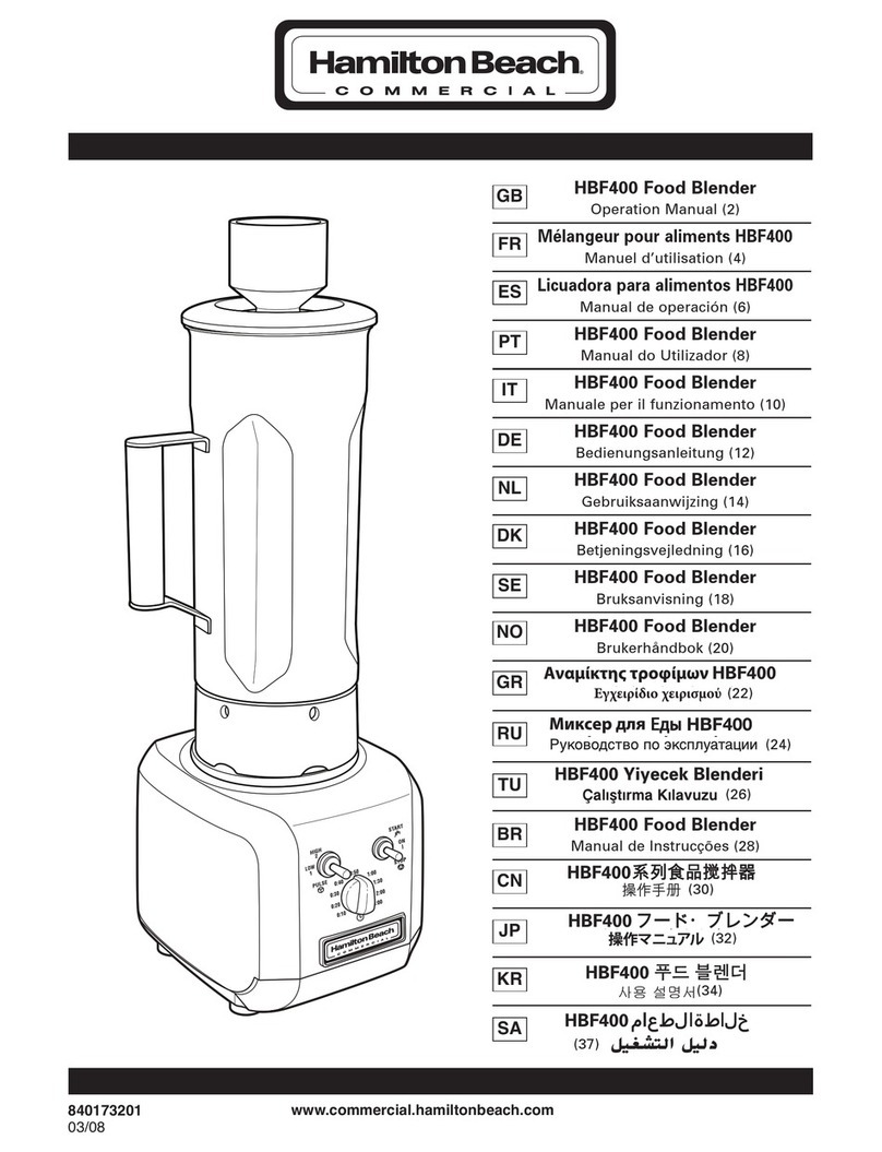 Hamilton Beach HBF400 User manual