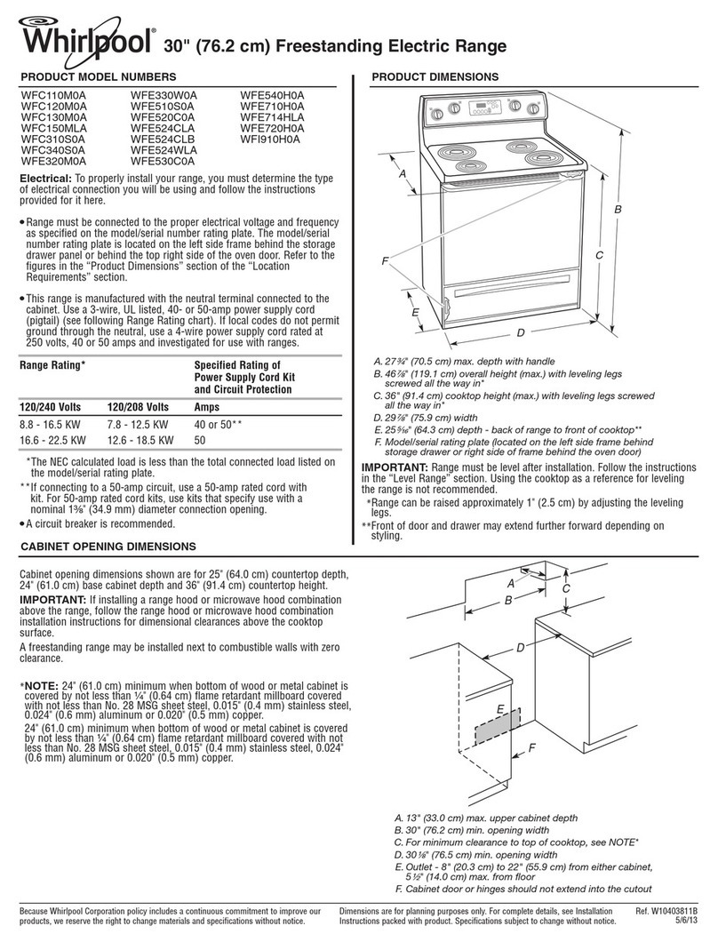 Whirlpool WFC110M0A Product dimensions