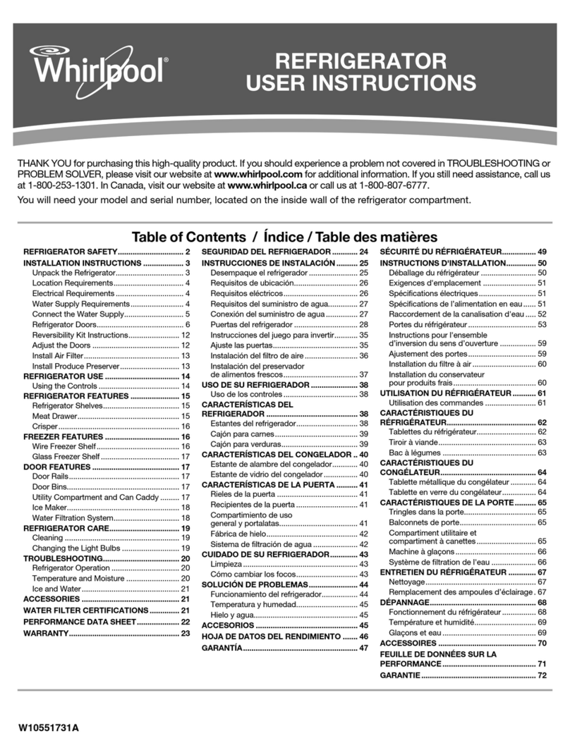 Whirlpool WRT311FZBM User manual