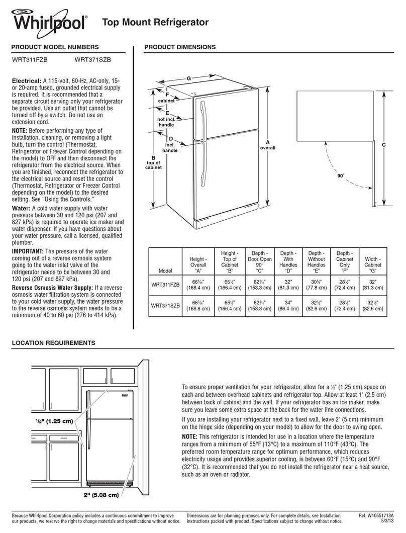 Whirlpool WRT311FZBM Product dimensions