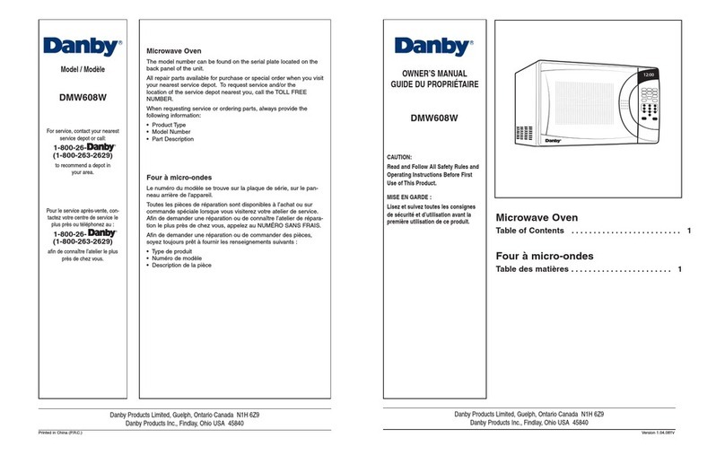Danby DMW608W User manual
