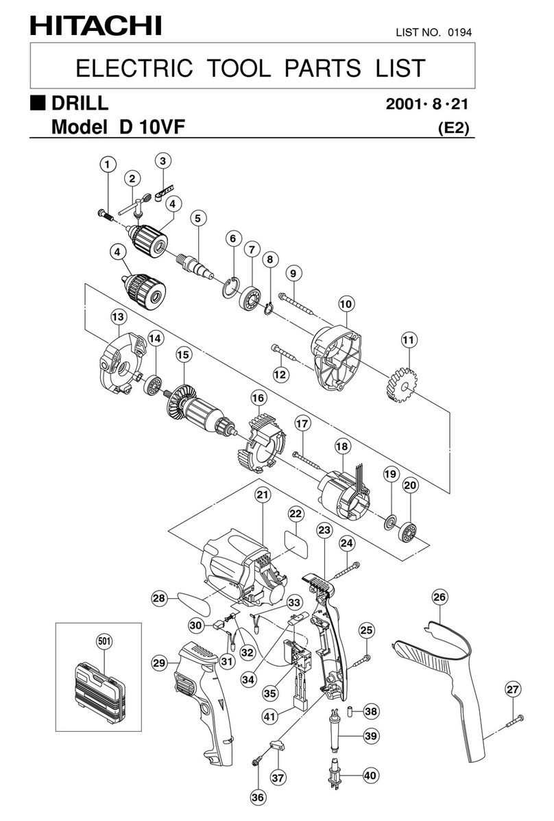 Hitachi D 10VF parts list