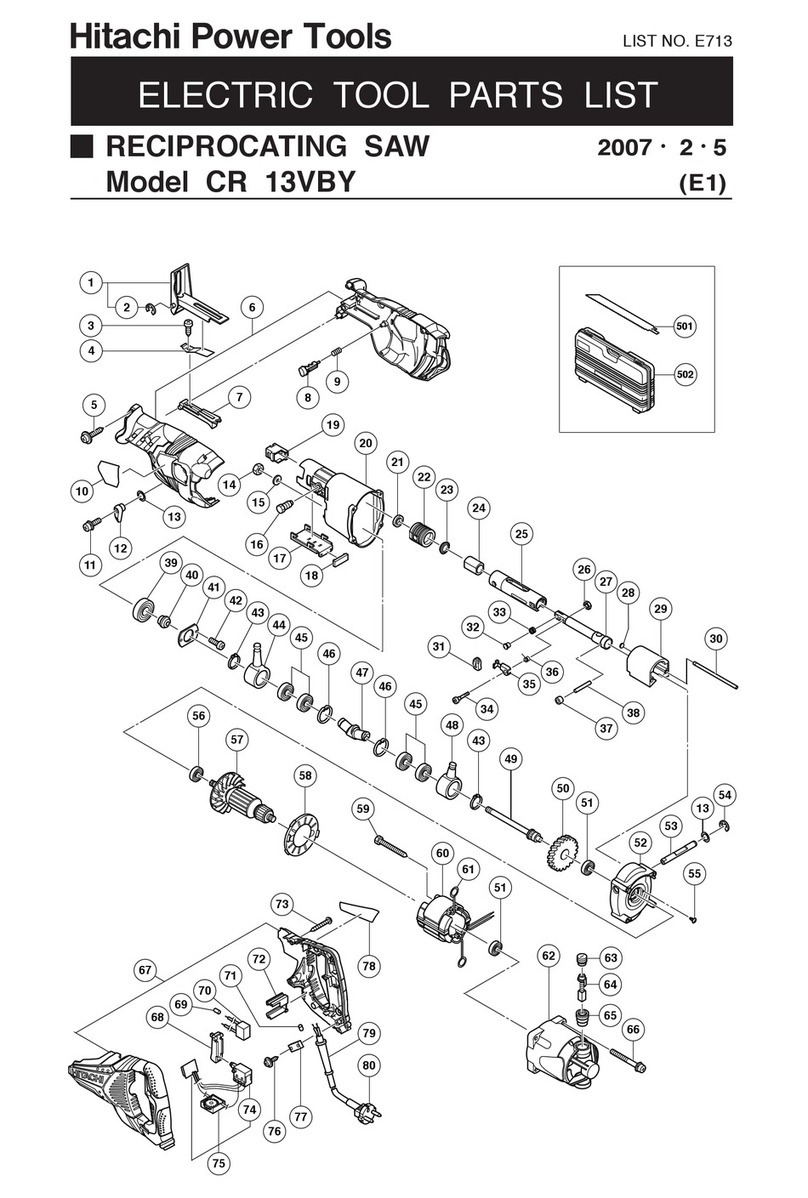 Hitachi CR13VBY - 12 Amp TOOLESS Low Vibration Reciprocating... User manual