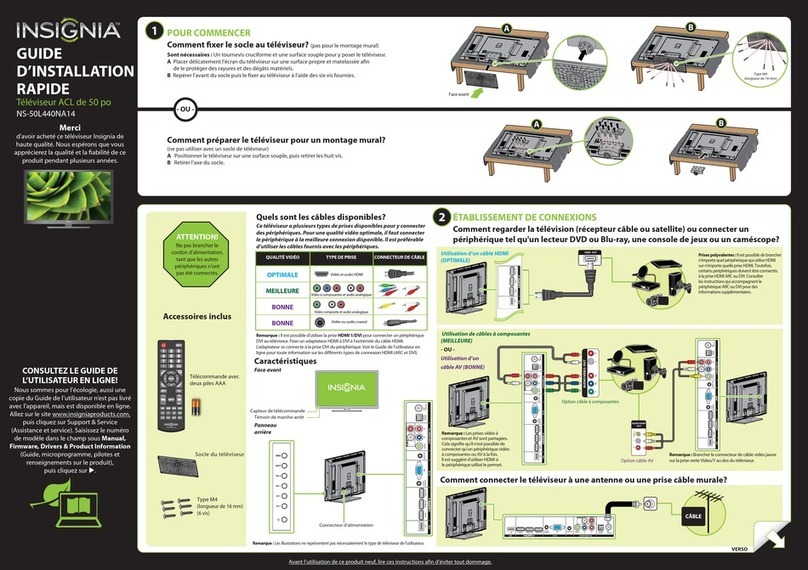 Insignia NS-50L440NA14 Installation and operation manual