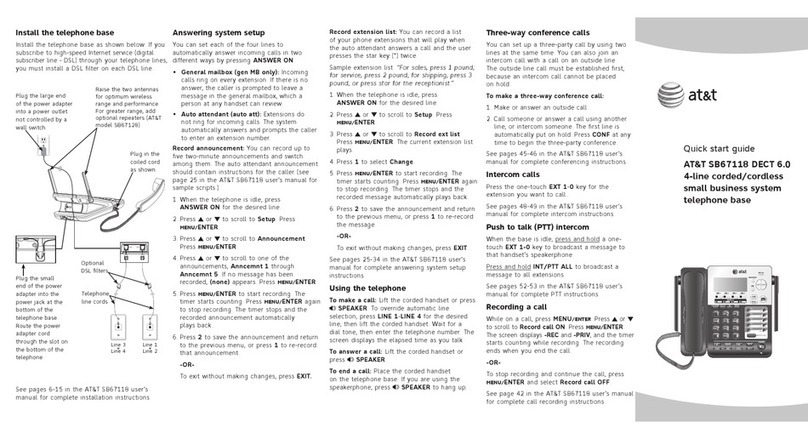 AT&T SynJ SB67118 User manual