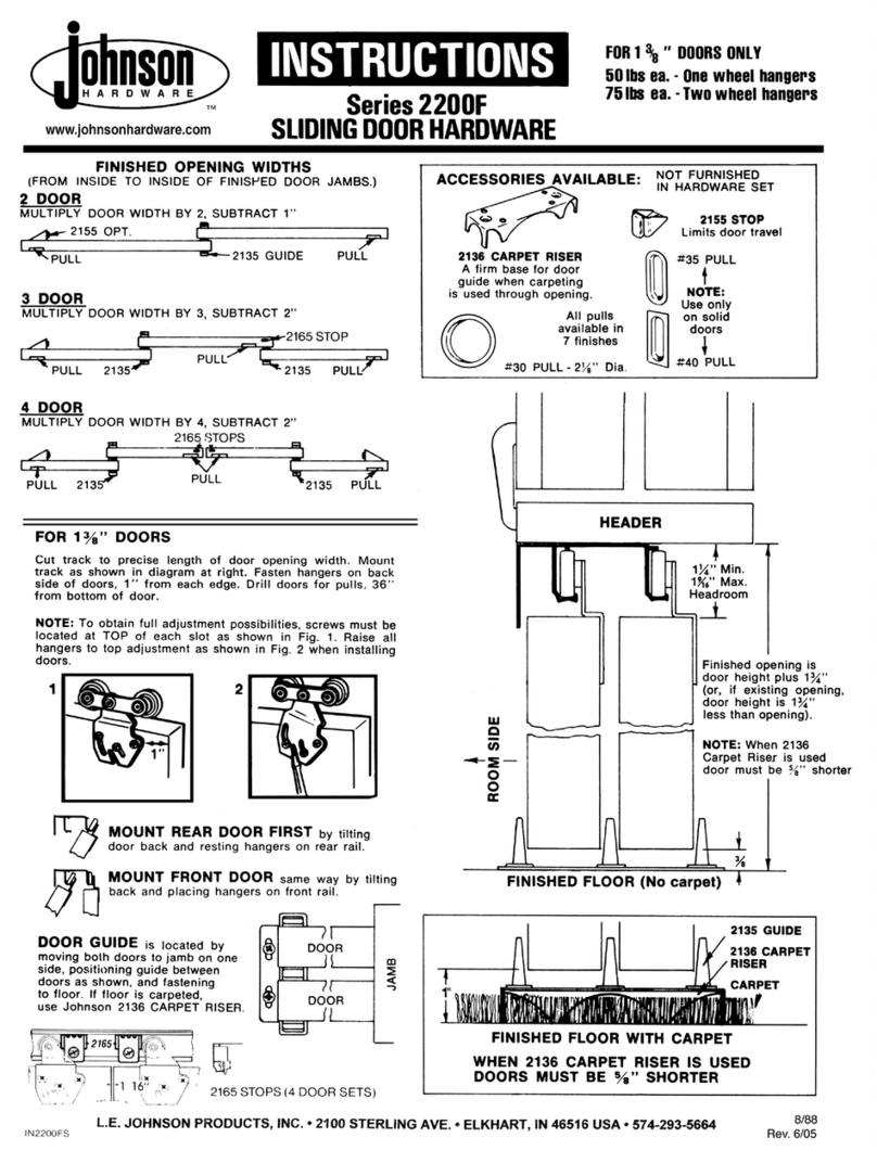 Johnson Hardware 2200F Series manual Johnson Hardware 2200F Series manual
