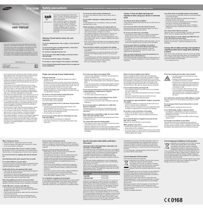 Samsung GT-E1200M user manual