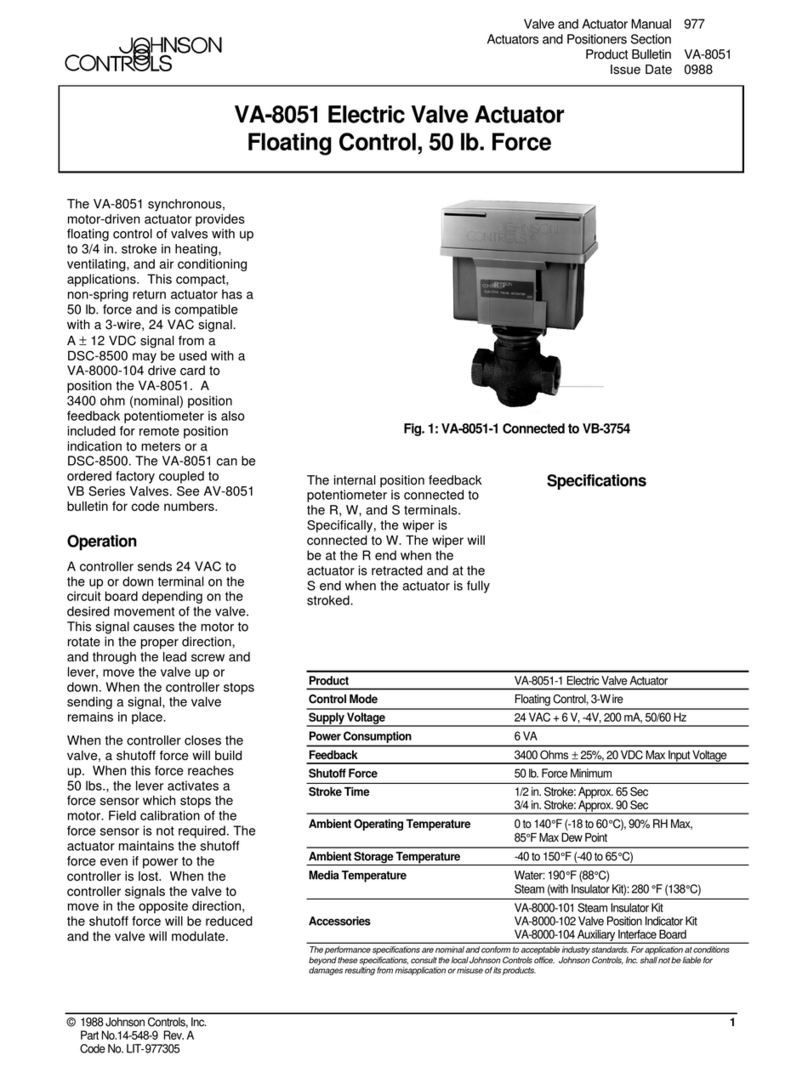 Johnson Controls VA-8051 specification