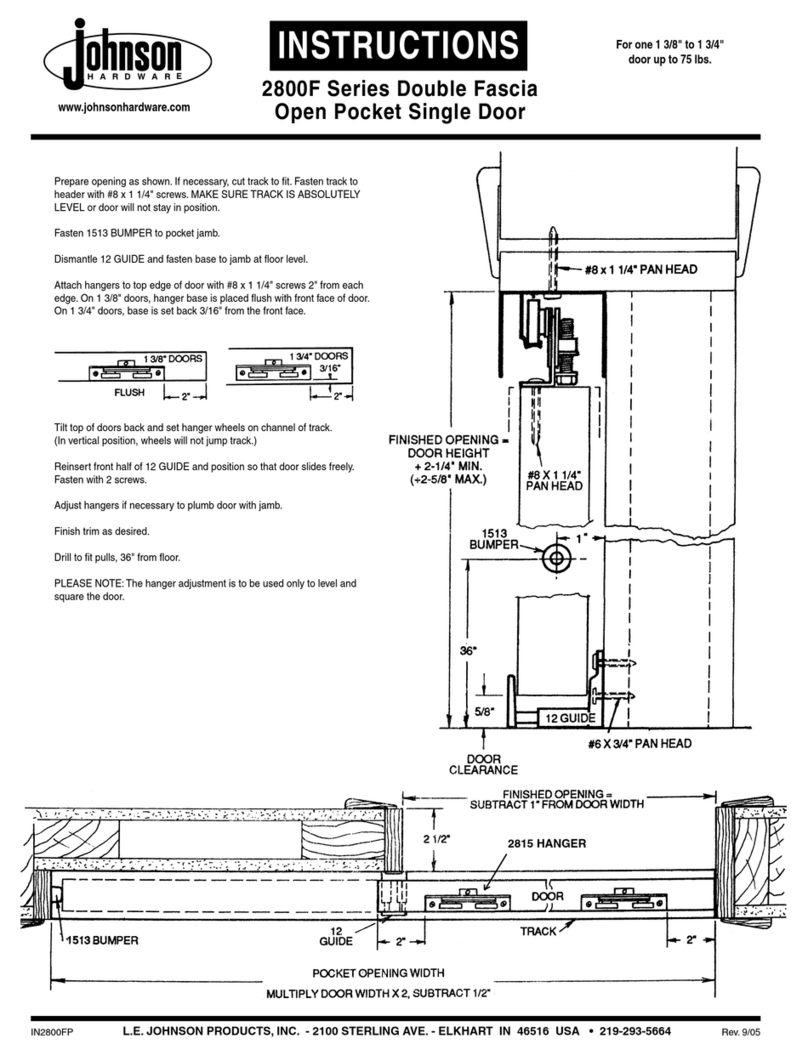Johnson Hardware 2800F Series instructions Johnson Hardware 2800F Series instructions