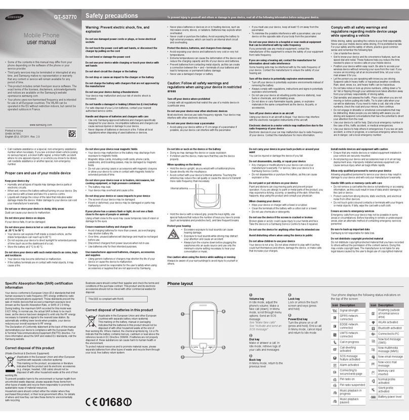 Samsung GT-S3770 User manual