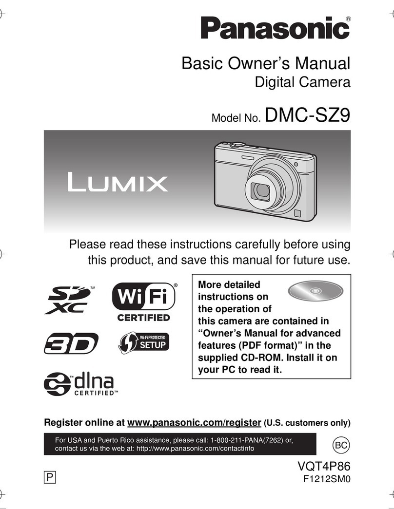 Panasonic DMC-SZ9 Installation and service instructions