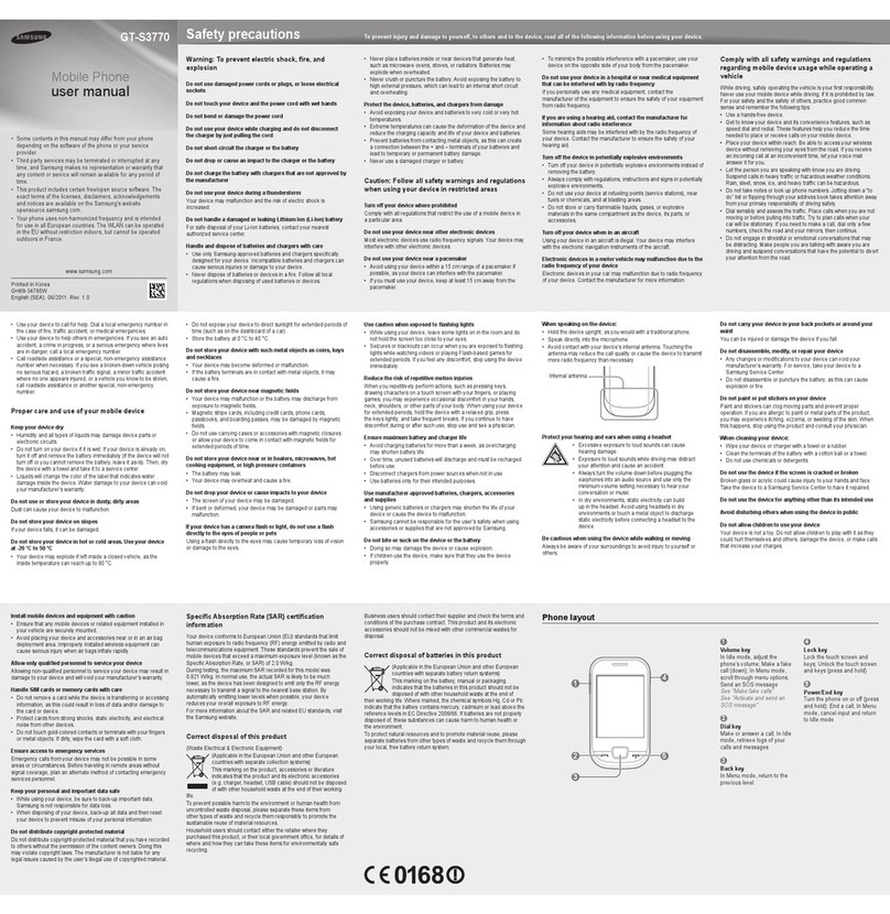 Samsung GT-S3770 User manual