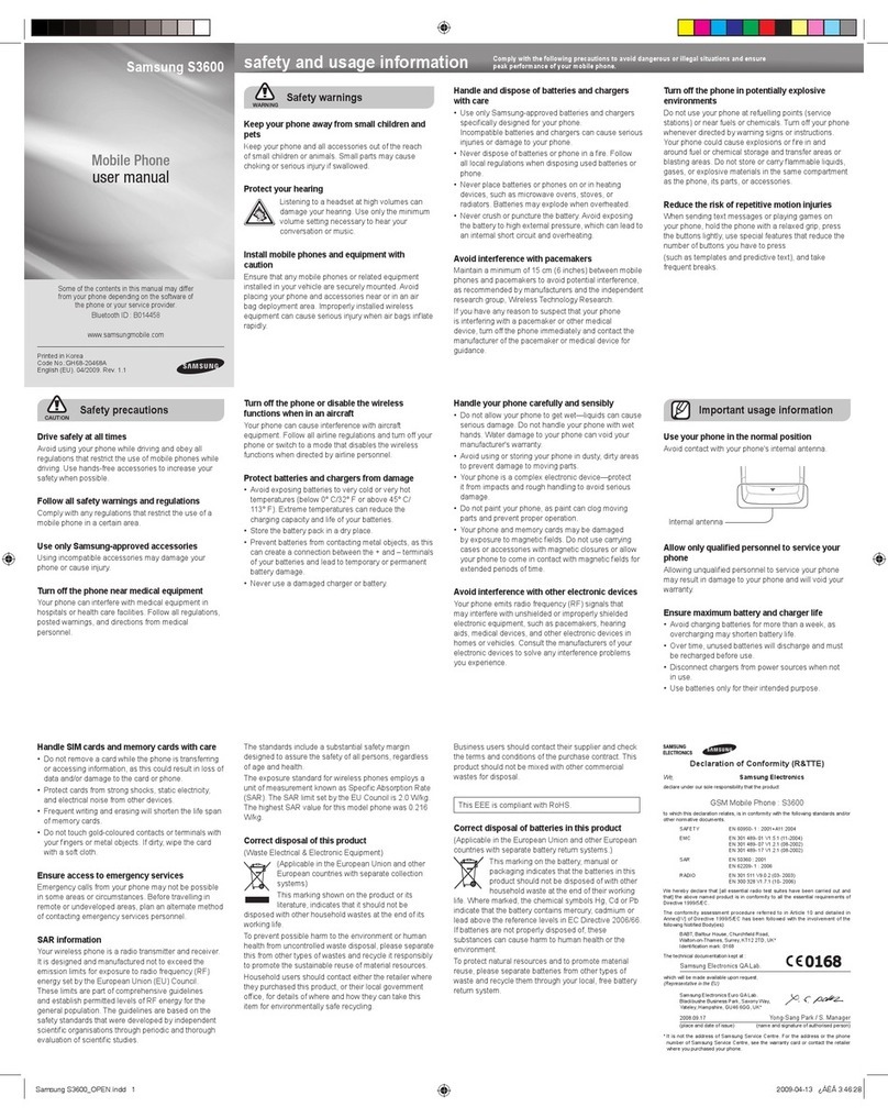 Samsung S3600 User manual