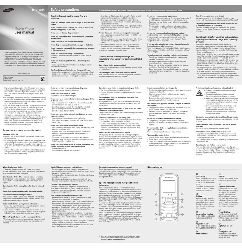 Samsung GT-E1205L User manual