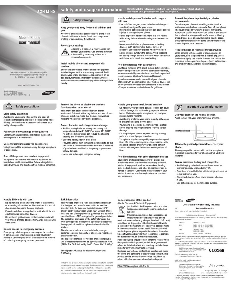 Samsung SGH-M140 User manual