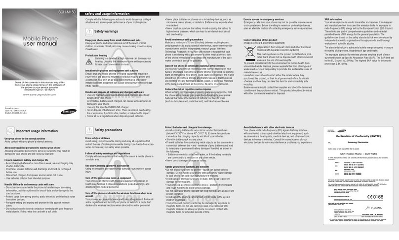 Samsung SGH-M150 User manual