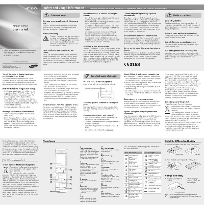 Samsung GT-S3600I User manual Samsung GT-S3600I User manual