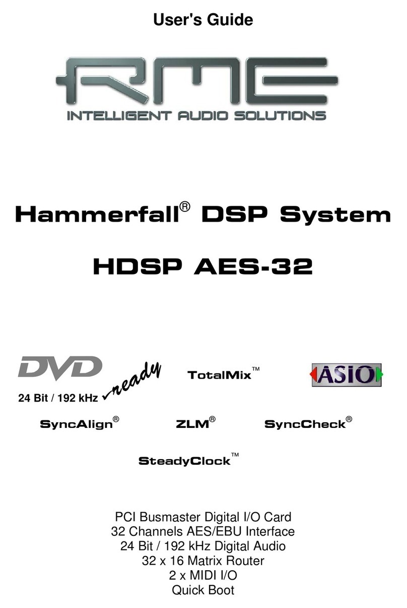 RME Audio Hammerfall HDSP AES-32 user guide