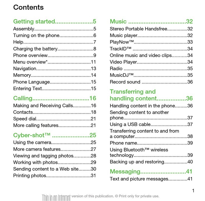 Sony Ericsson Cybershot C901 User manual