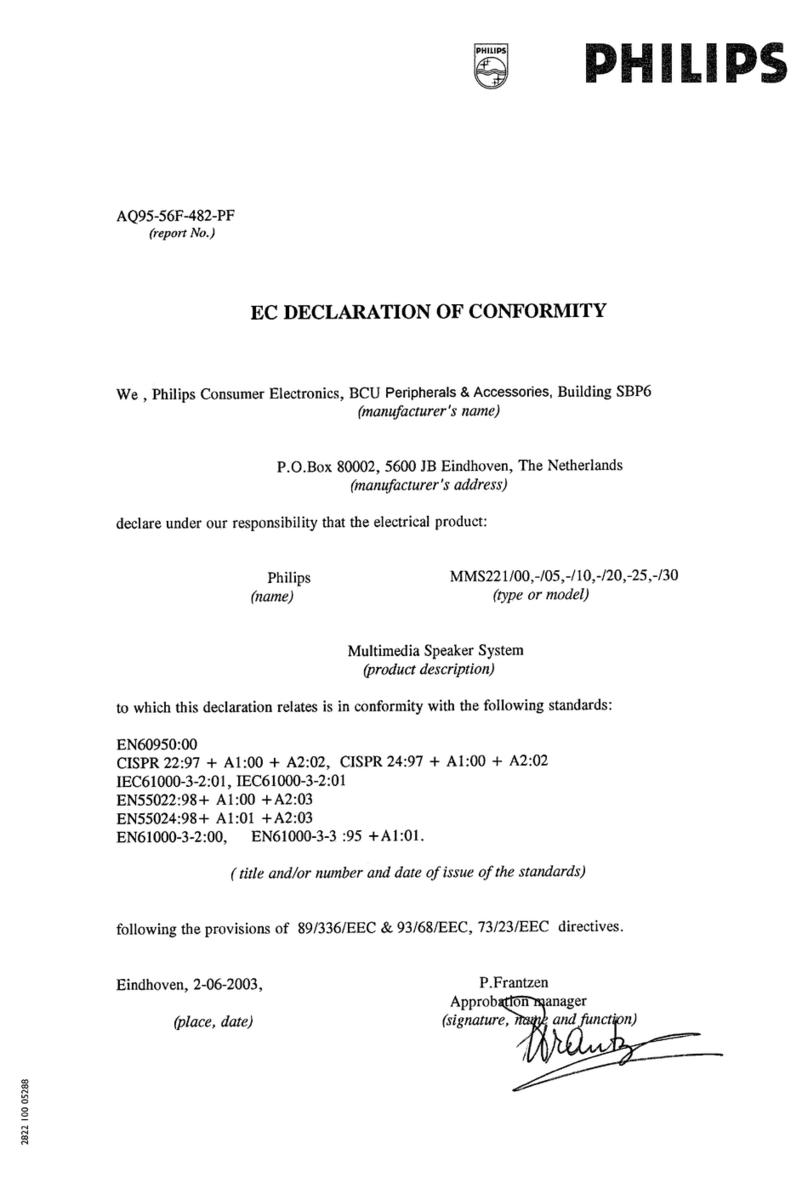 Philips MMS221/00 Declaration of conformity
