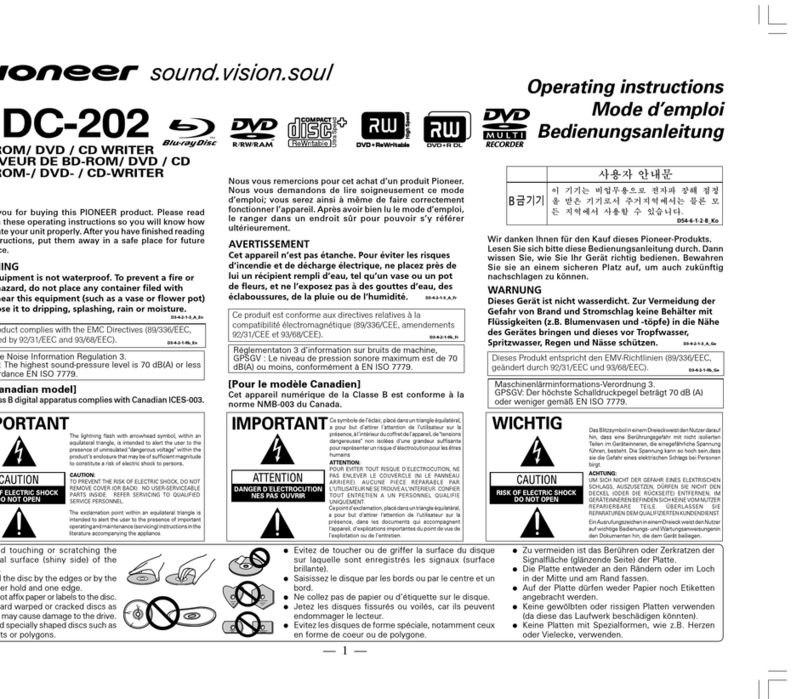 Pioneer BDC-202 User manual