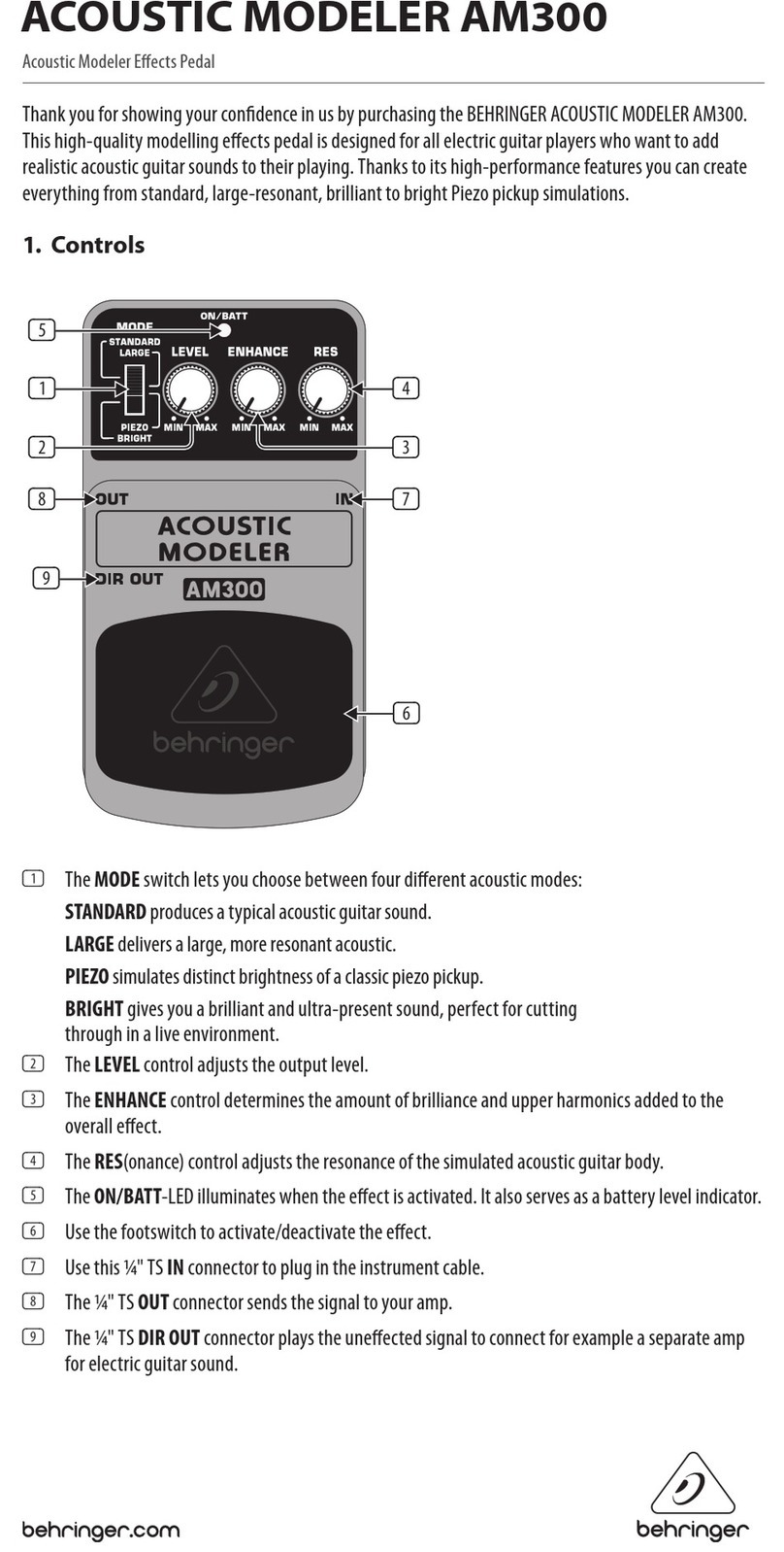 Behringer BASS LIMITER ENHANCER BLE400 manual
