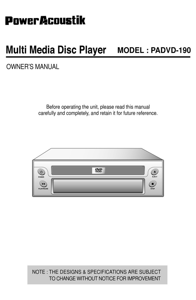PowerAcoustik PADVD-190 owner's manual