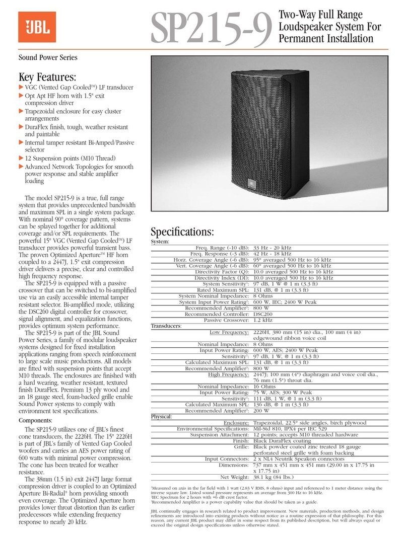 JBL SP215-9 User manual