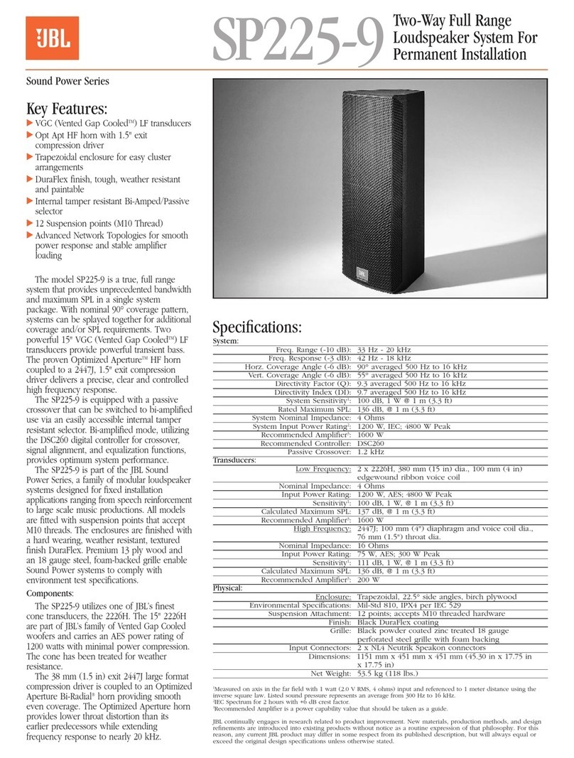 JBL SP225-9 User manual