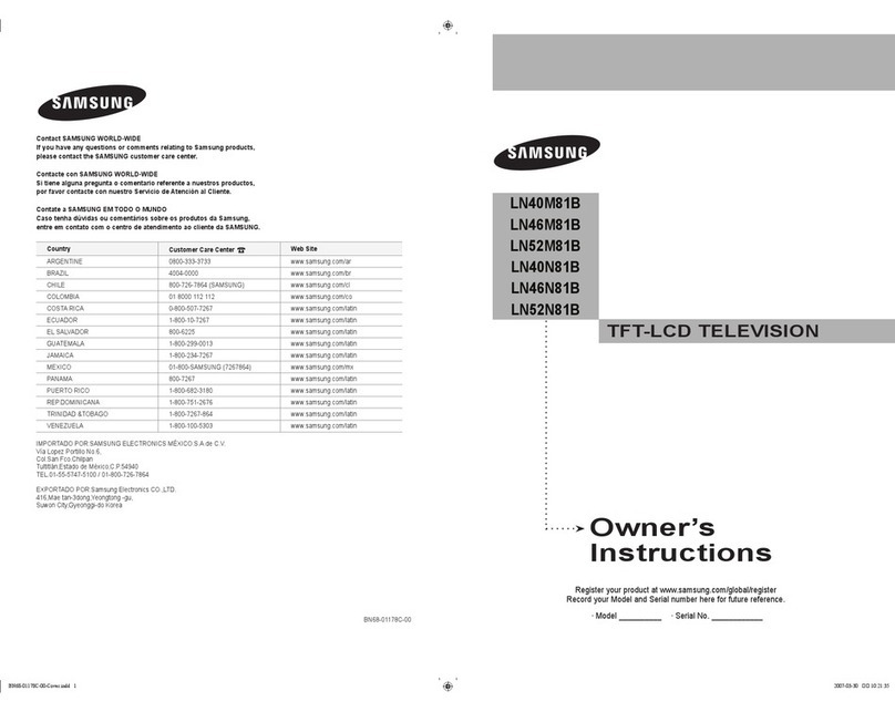 Samsung LN40M81B Owner's instructions