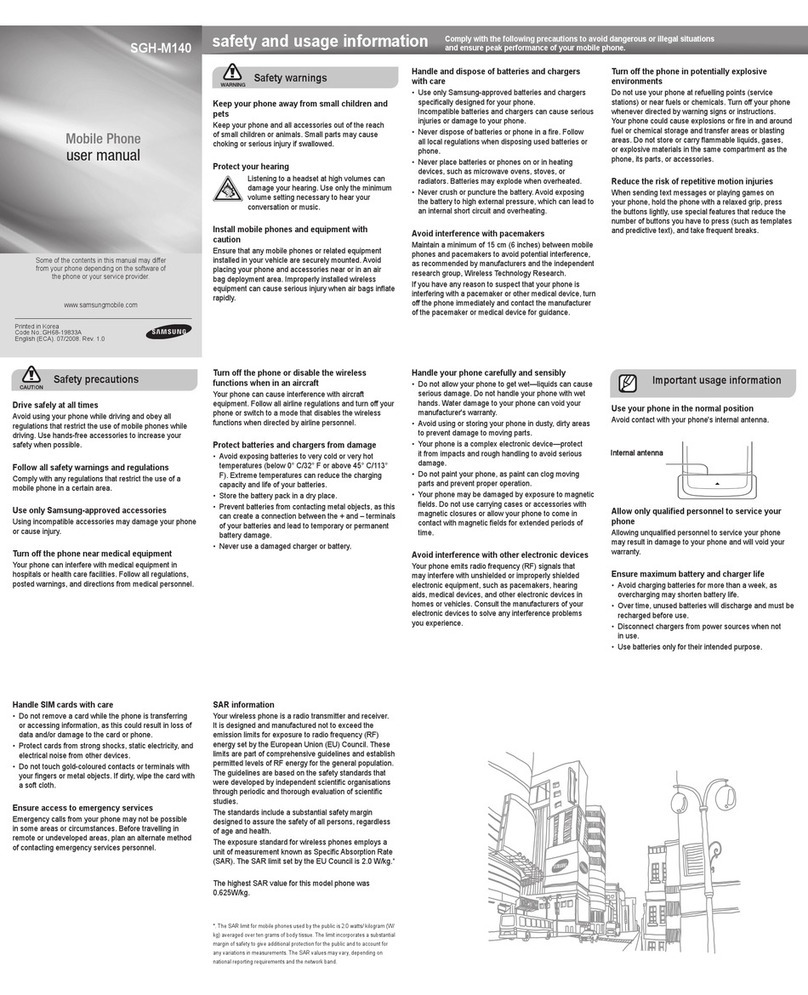 Samsung SGH-M140 User manual