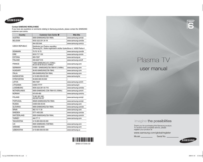 Samsung PS50A676T1M user manual