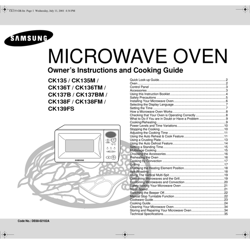 Samsung CK137B Owner's instructions and cooking guide