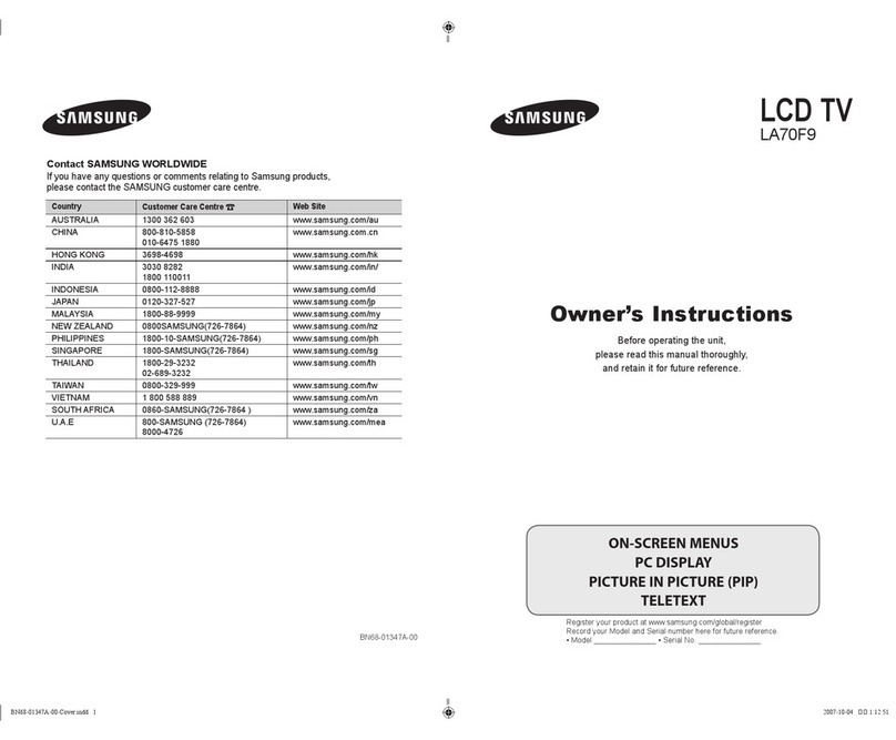 Samsung LA70F9 User manual