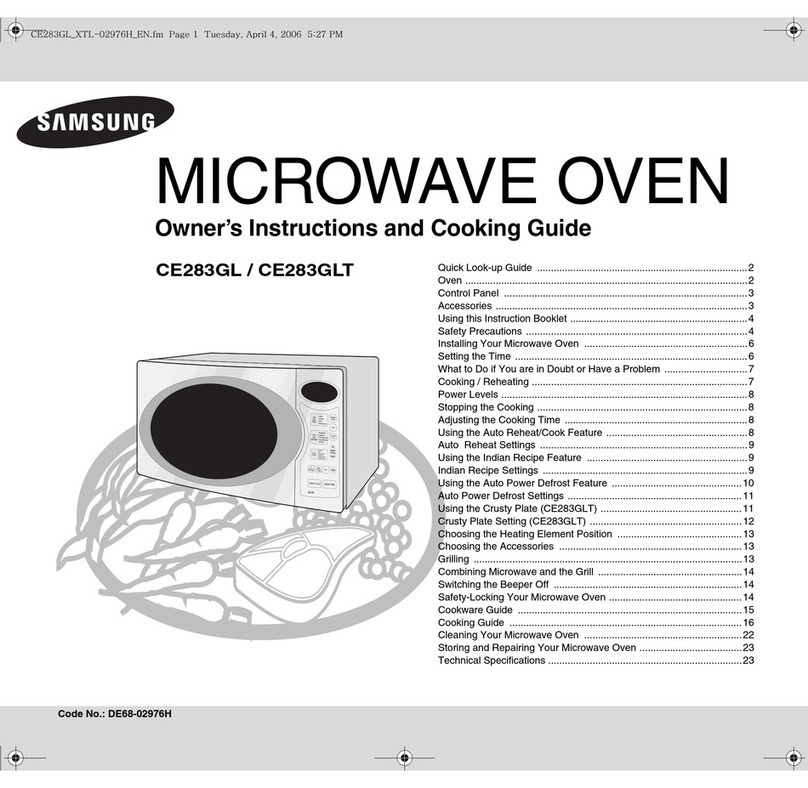 Samsung CE283GLT Owner's instructions and cooking guide
