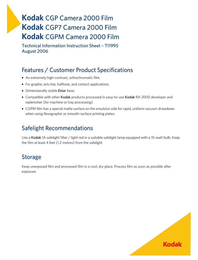 Kodak CGP Camera 2000 Film instruction sheet