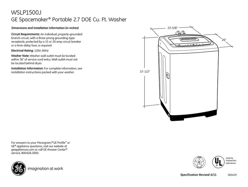 GE Spacemaker WSLP1500JWW Manual GE Spacemaker WSLP1500JWW Manual