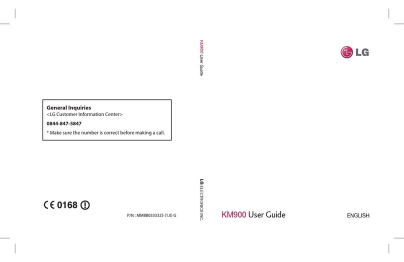 LG KM900 -  Arena Cell Phone 7.2 GB User manual