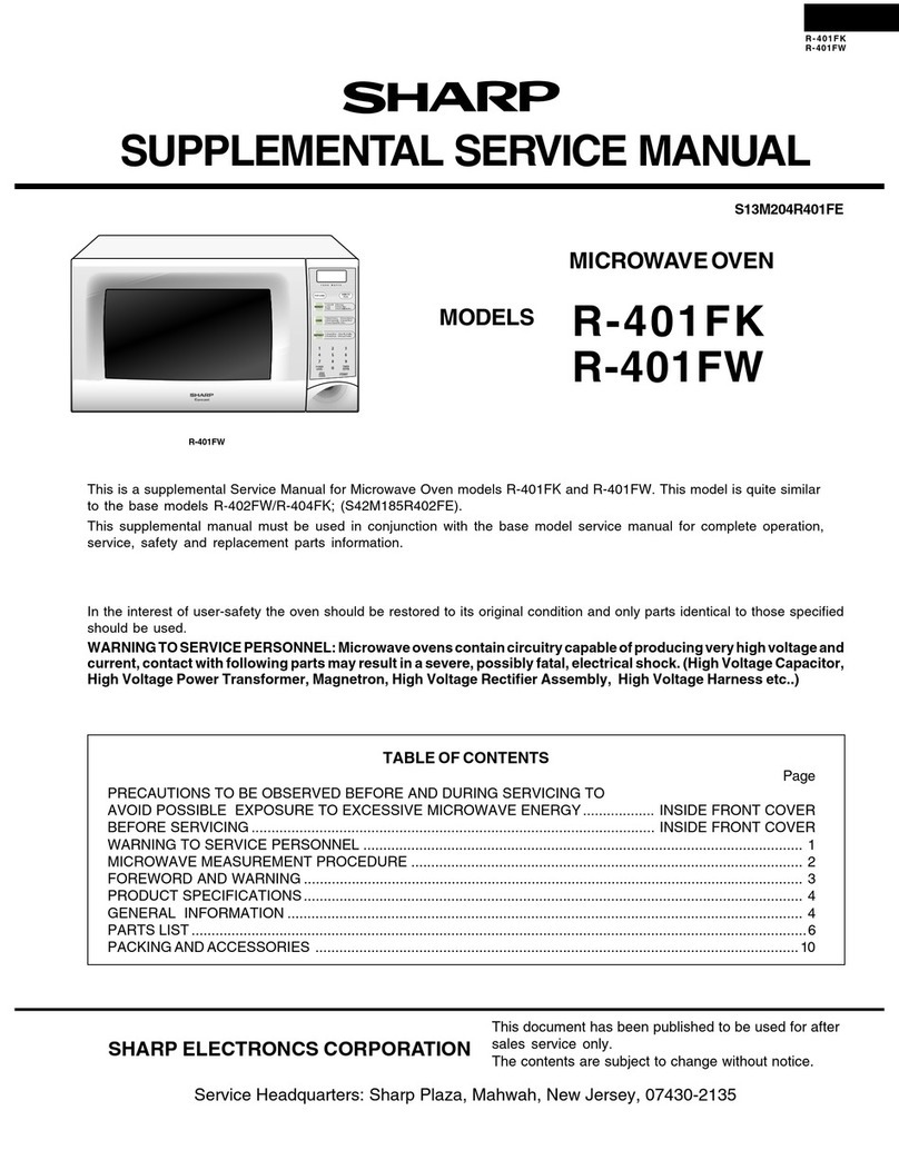 Sharp R-401FK Supplemental manual