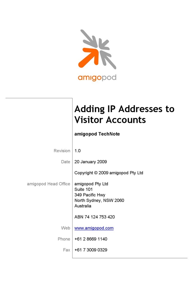 AMIGOPOD PowerConnect W Clearpass 100 Software User manual AMIGOPOD PowerConnect W Clearpass 100 Software User manual