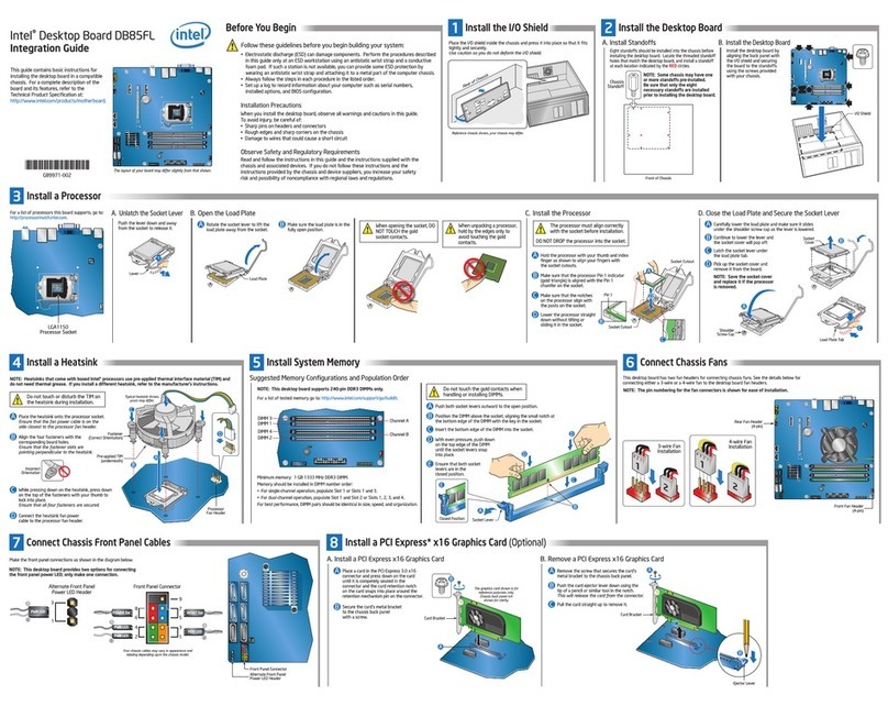 Intel DB85FL Quick setup guide Intel DB85FL Quick setup guide