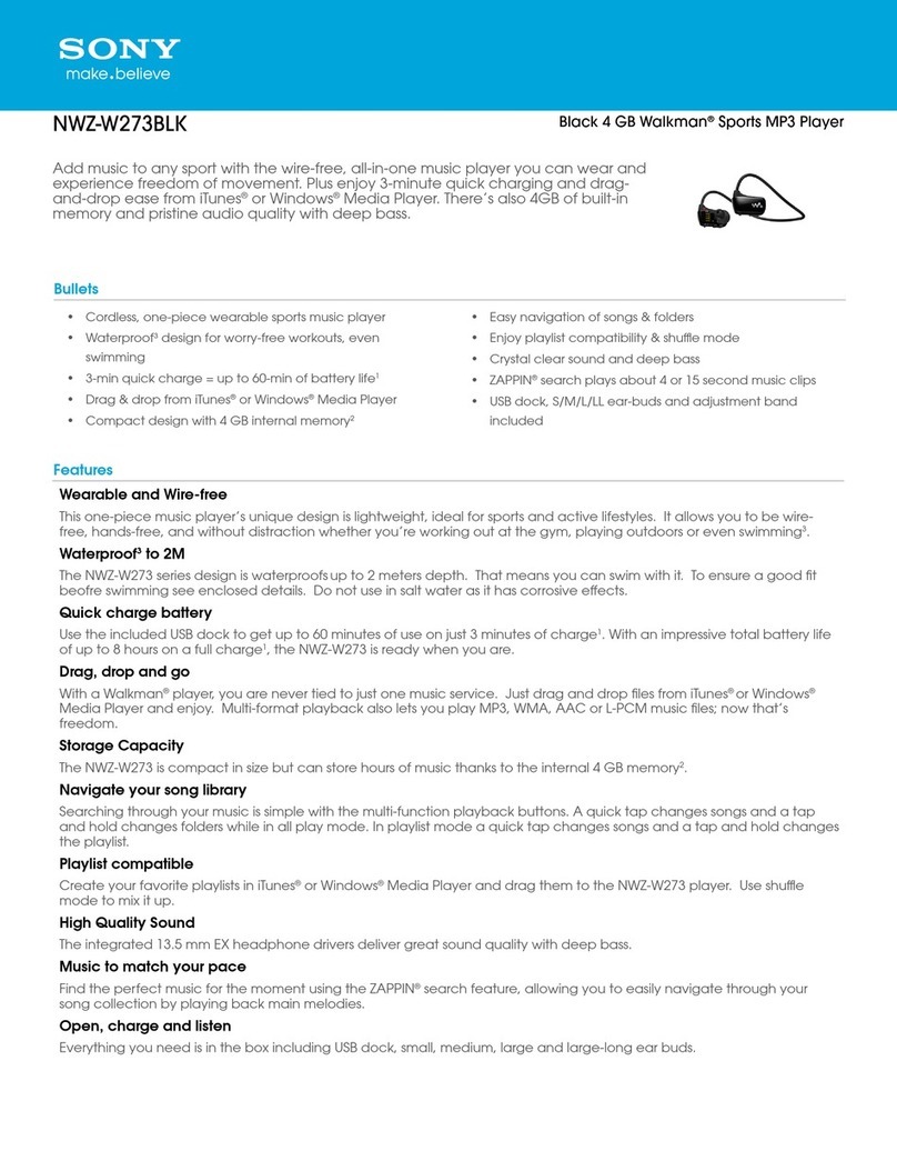 Sony Walkman NWZ-W273BLK User manual