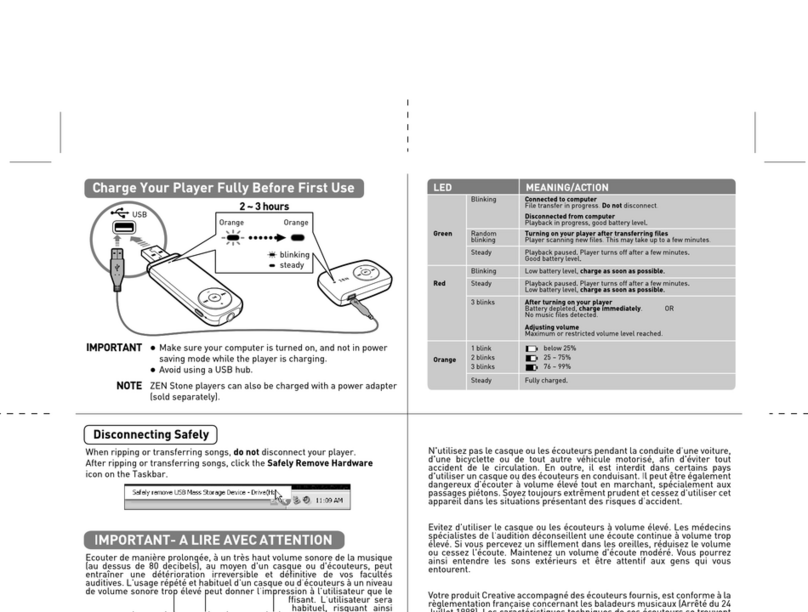 Creative T100 - MuVo 2GB MP3 Player User manual