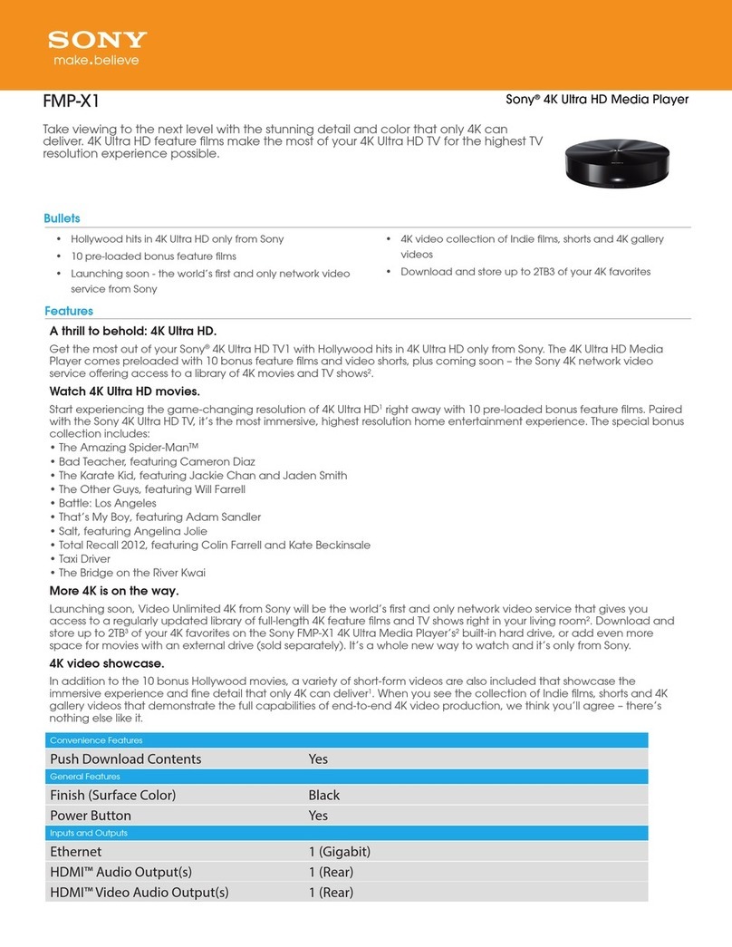 Sony FMP-X1 Specifications