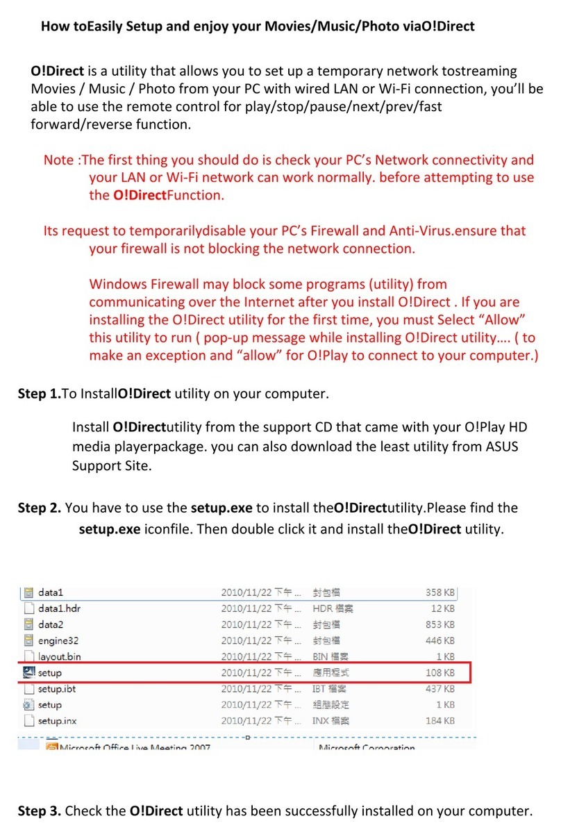 Asus OPlay Mini Plus Netflix User manual